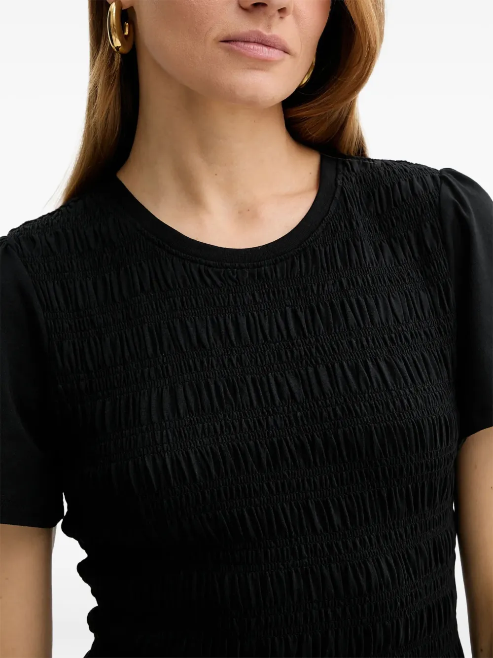 GUESS USA Gesmockte mini-jurk met ruches Zwart