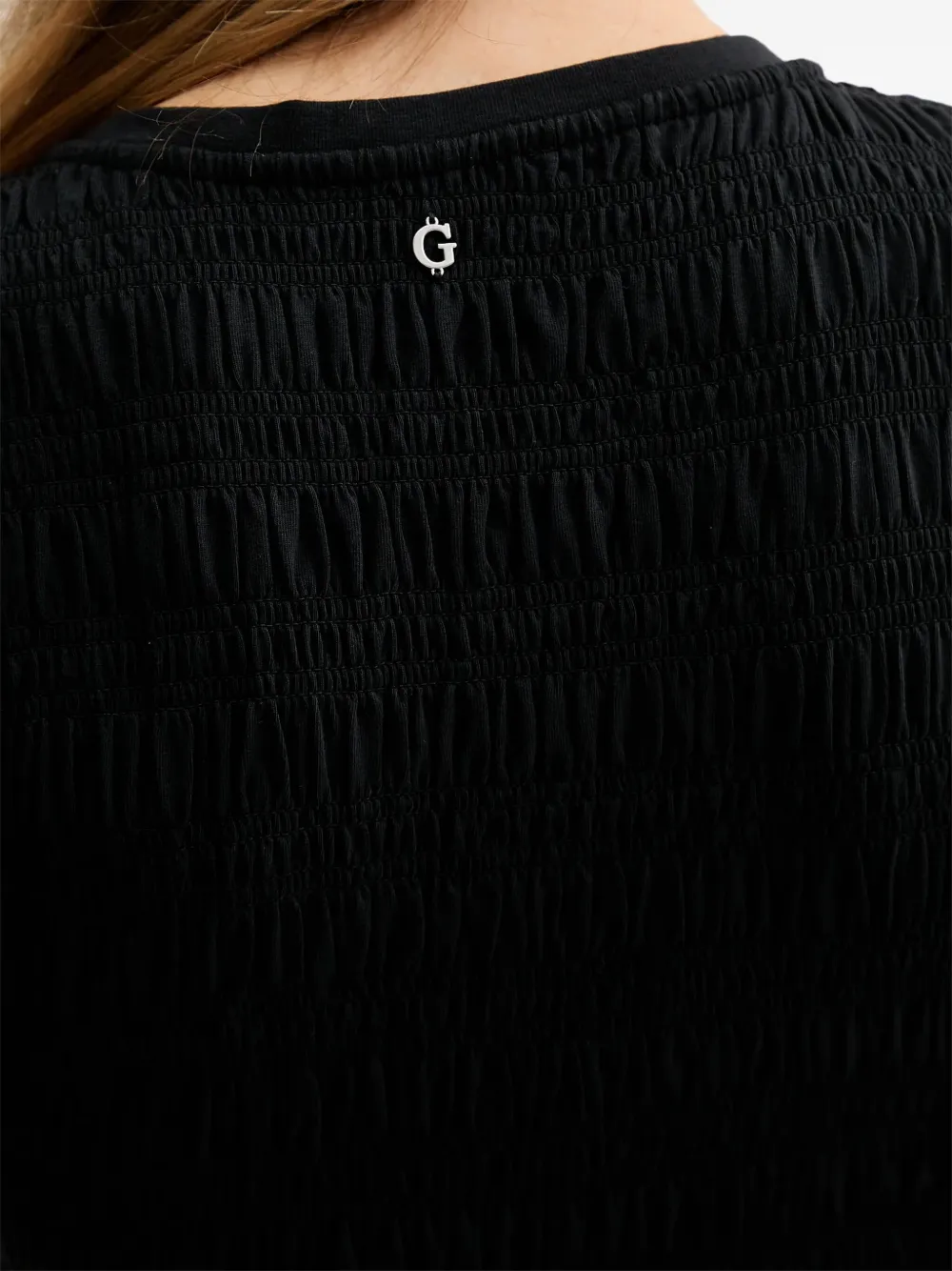 GUESS USA Gesmockte mini-jurk met ruches Zwart
