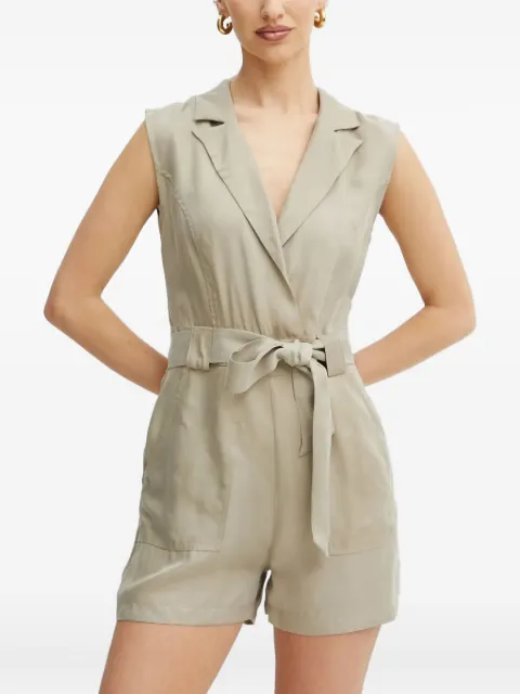 GUESS USA notched-collar belted playsuit