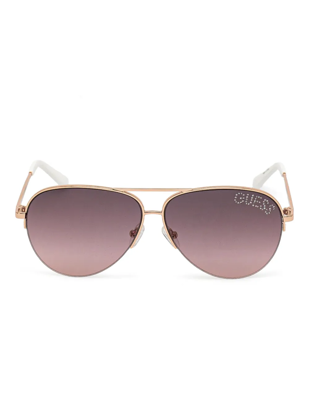 GUESS EYEWEAR Zonnebril verfraaid met piloten montuur en kristallen Goud