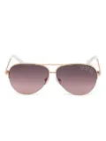 GUESS EYEWEAR crystal-embellished pilot-frame sunglasses - Gold
