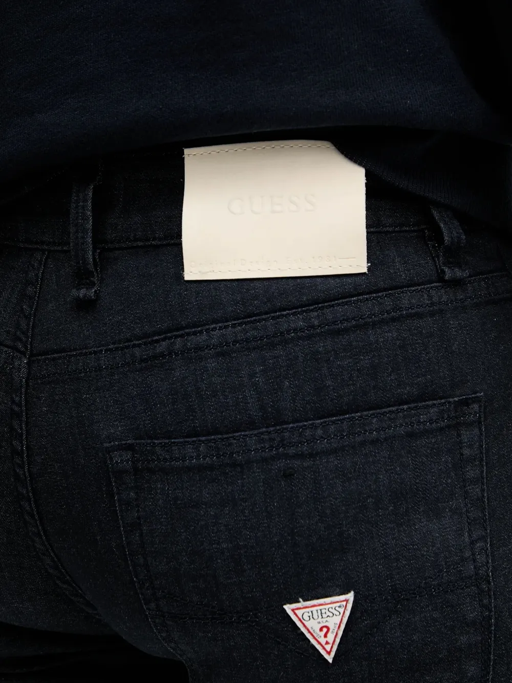 GUESS USA Jeans met logoplakkaat Blauw