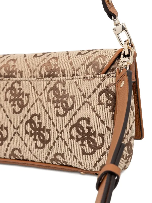 GUESS USA Logo Shoulder Bag Brown FARFETCH