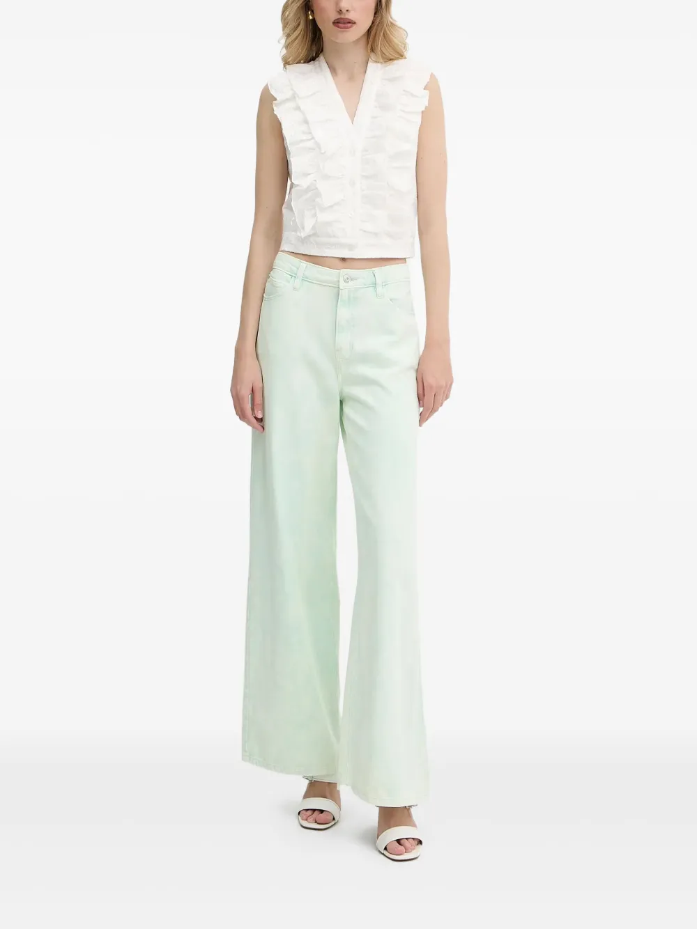 GUESS USA Jeans met tie-dye print Groen