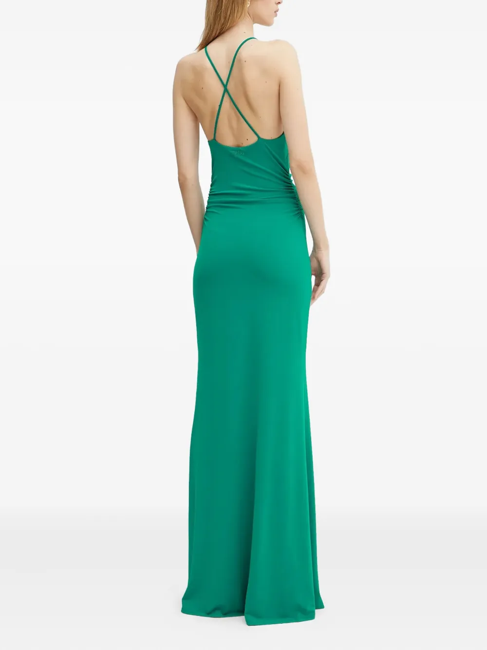Guess Usa Halterneck Maxi Dress In Green