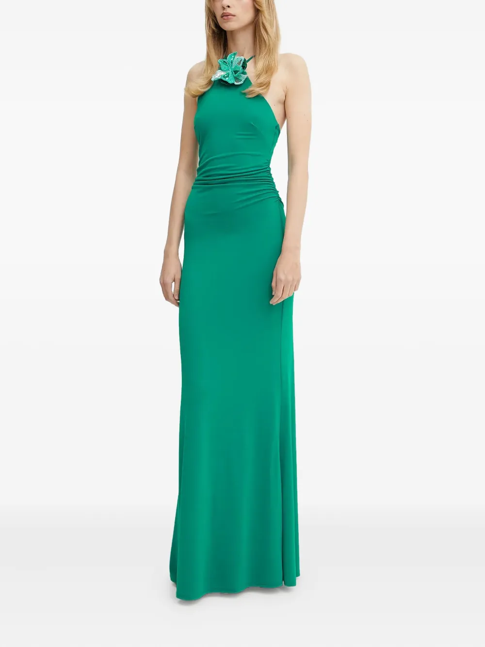 Guess Usa Halterneck Maxi Dress In Green