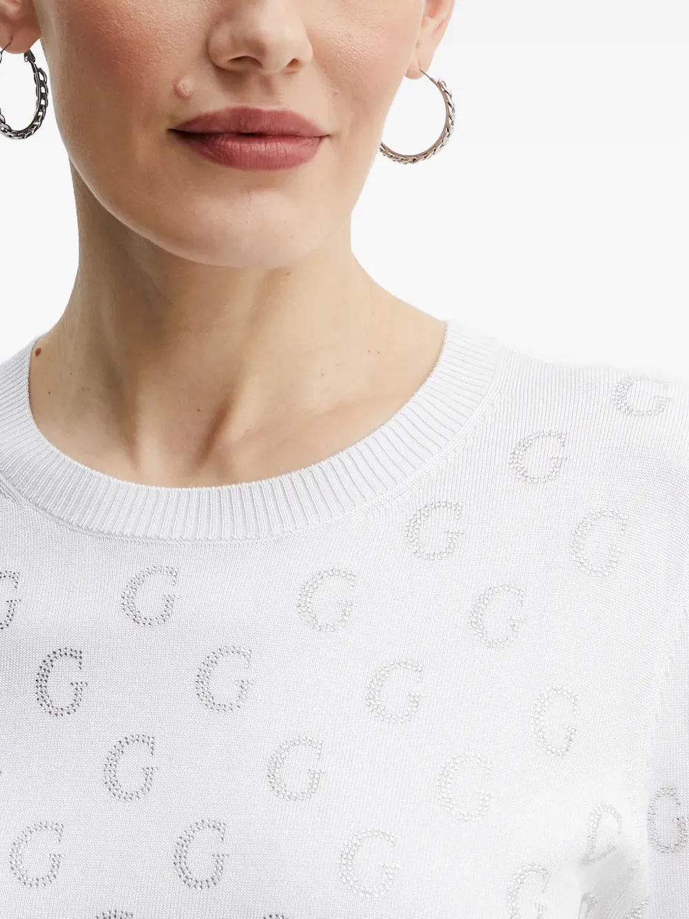 GUESS USA Top met korte mouwen en logo Wit