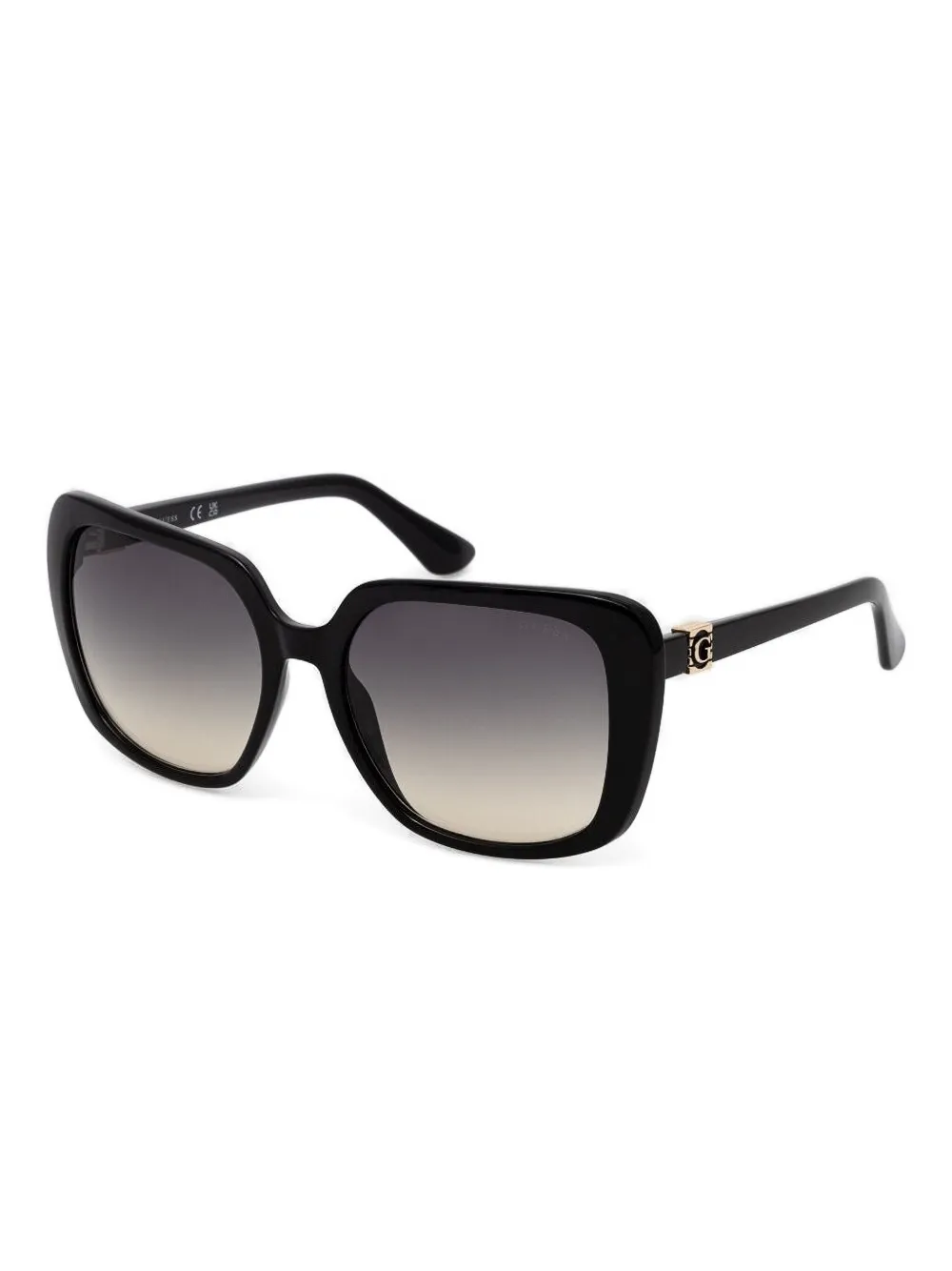 GUESS EYEWEAR logo-plaque square sunglasses - Zwart