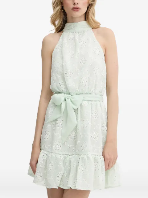 GUESS USA eyelet-embroidered halterneck mini dress