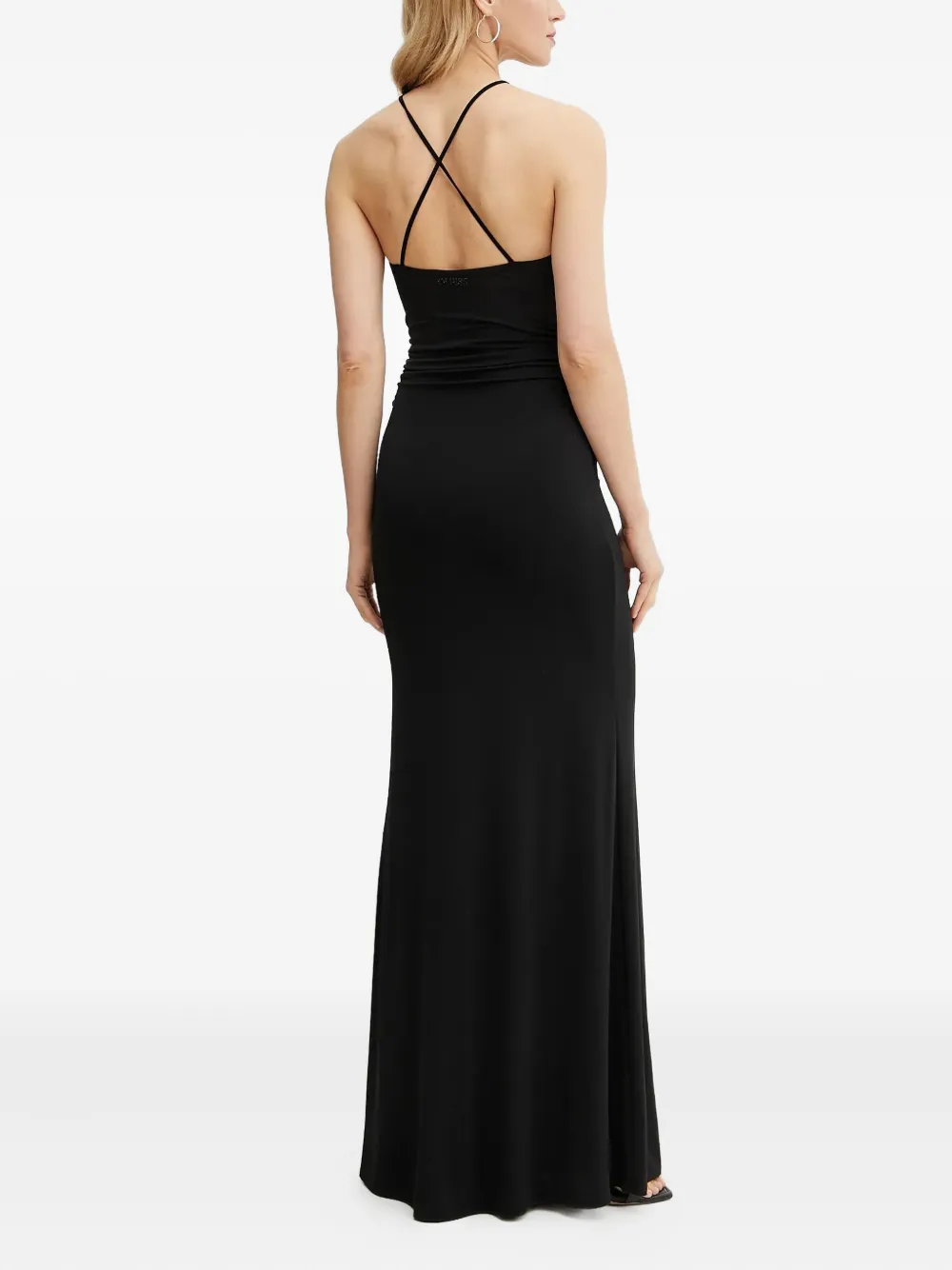 GUESS USA Maxi-jurk met halternek en bloemenprint Zwart