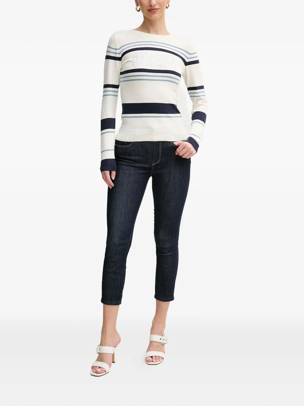 GUESS USA High waist jeans met knopen - EARS NAVY BLUE