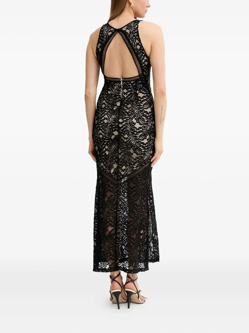 GUESS USA Mouwloze maxi-jurk met V-hals Zwart