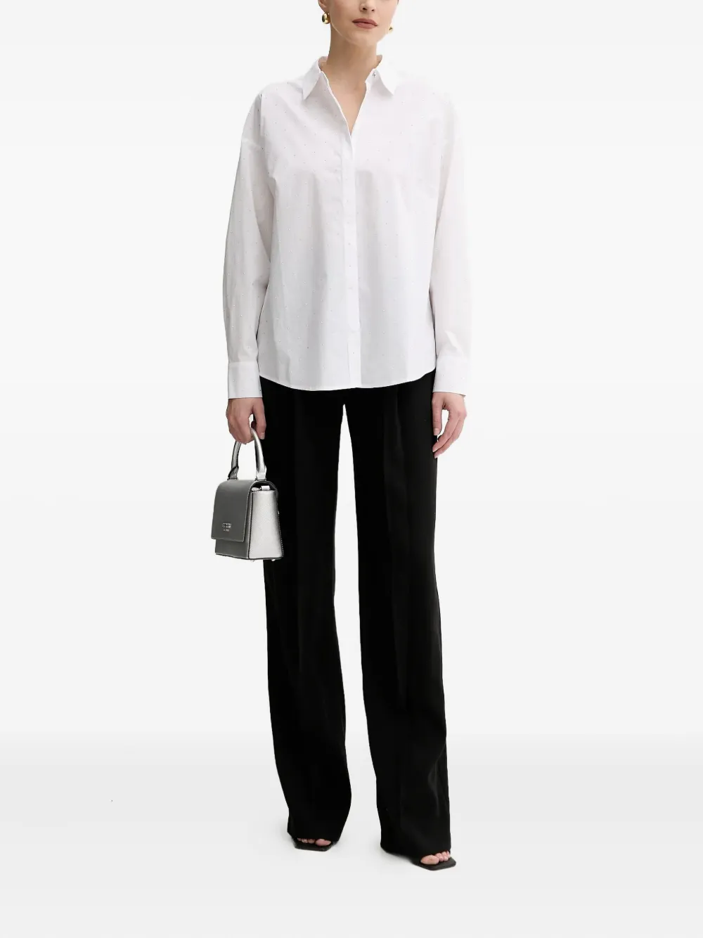 GUESS USA Verfraaid katoenen blouse - G011 WHITE