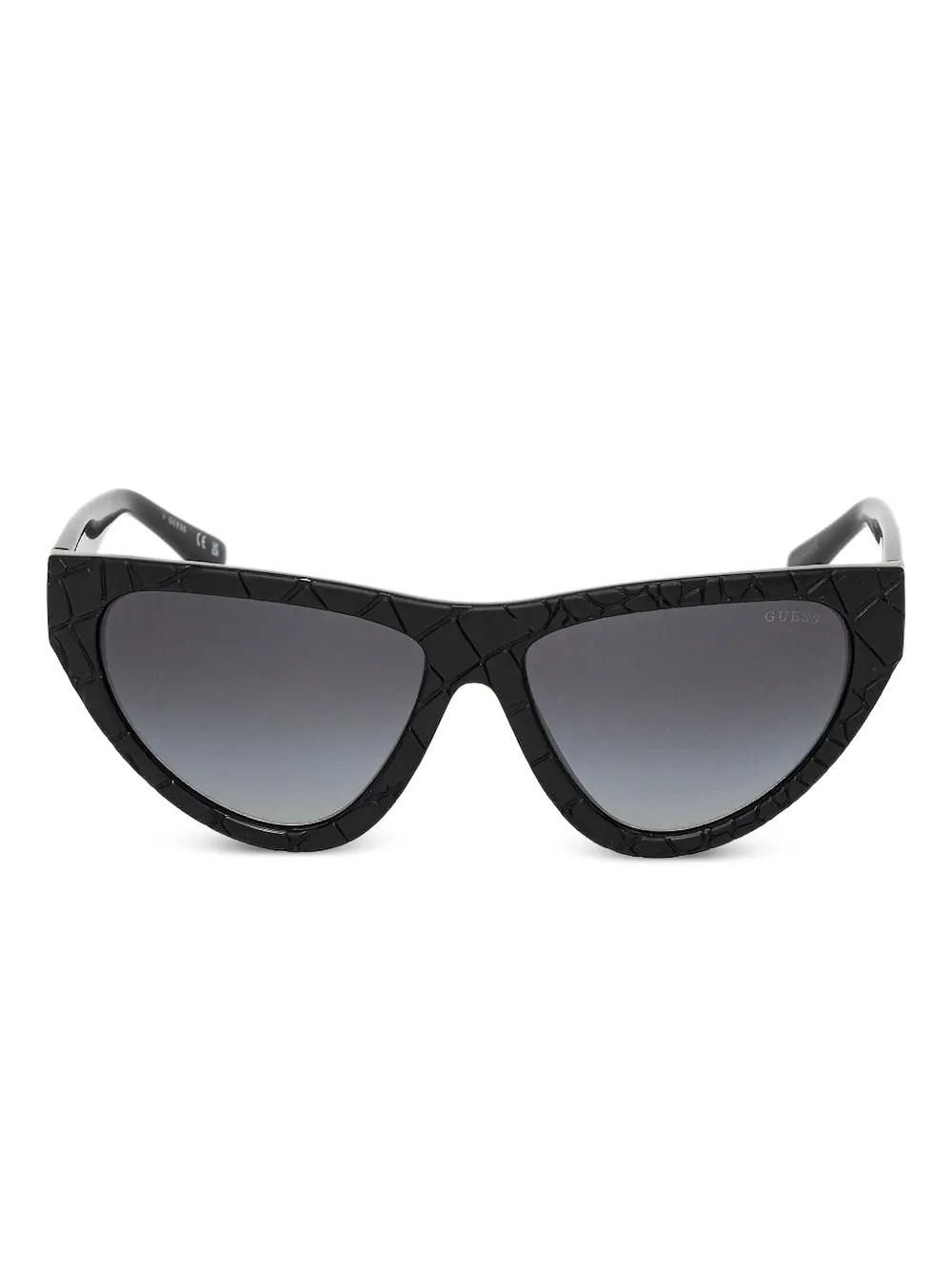 GUESS EYEWEAR Zonnebril met cat-eye montuur en gebarsten patroon Zwart