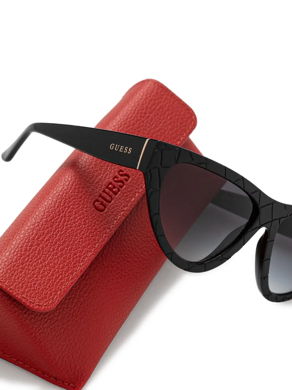  Guess Eyewear Cracked-pattern Cat-eye Sunglasses - Black 