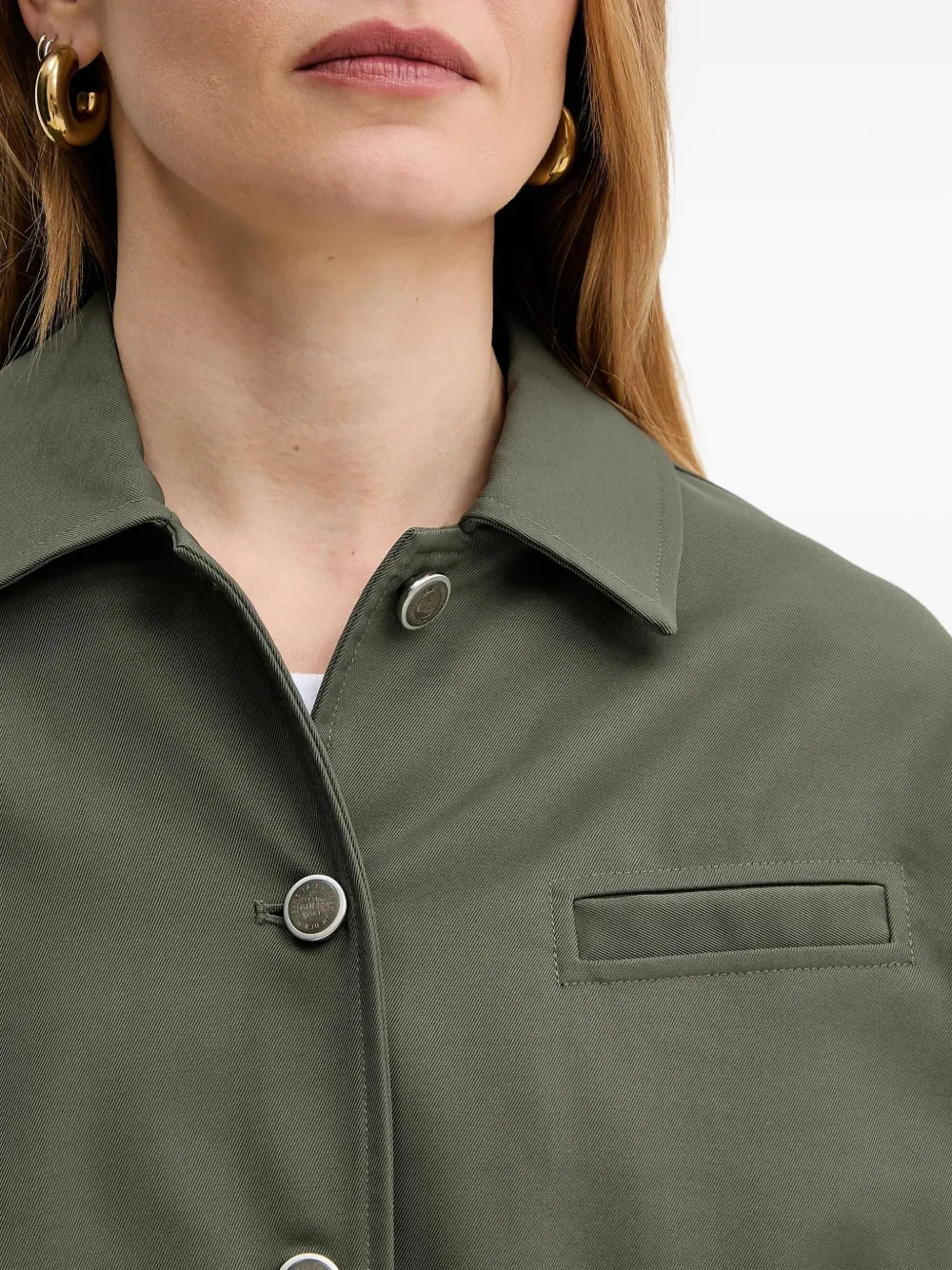 GUESS USA Gekreukt jack met knoopsluiting Groen
