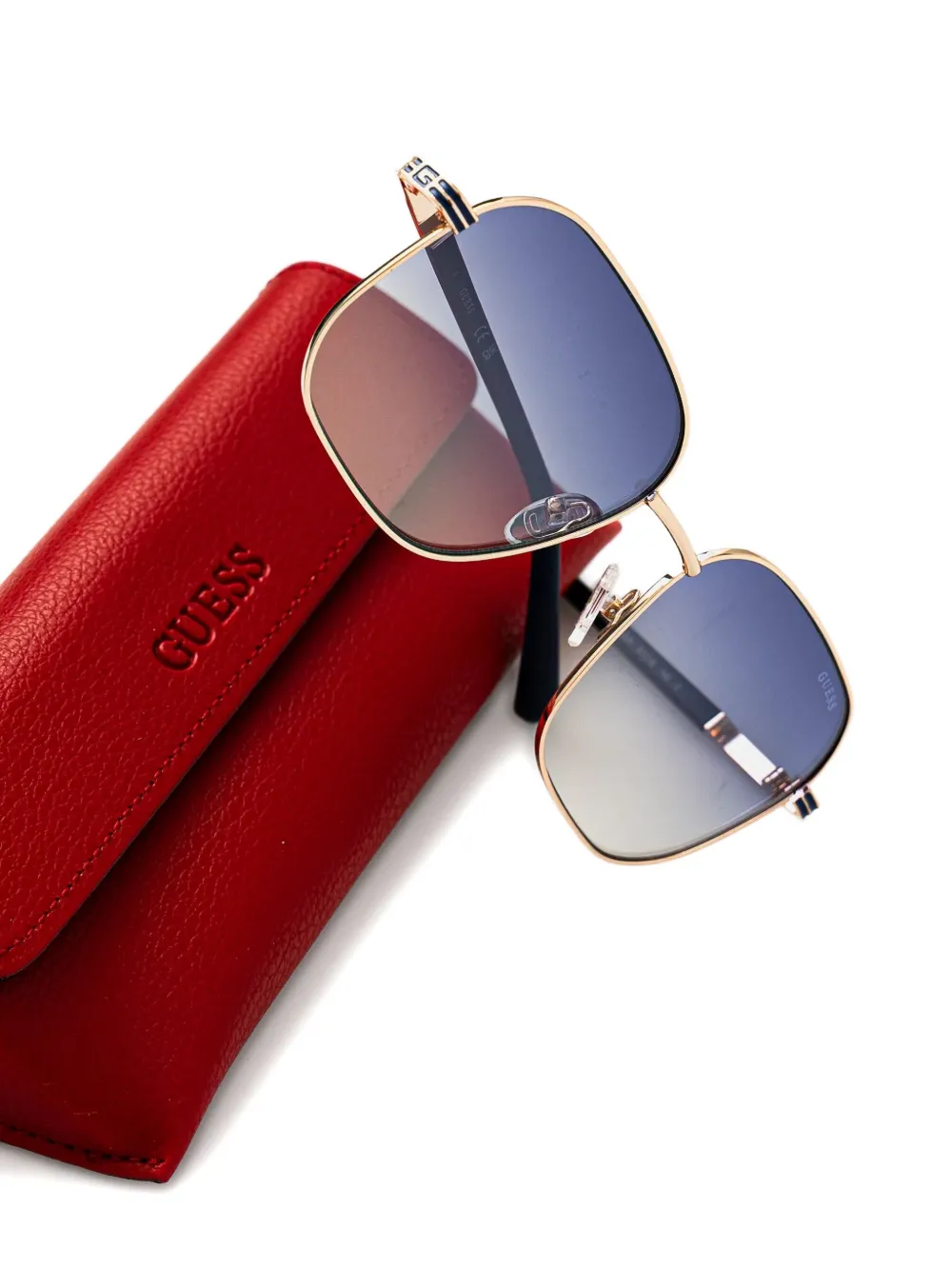 GUESS EYEWEAR Zonnebril met rechthoekig montuur Goud