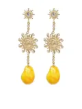 GUESS USA sun-face earrings - Gold