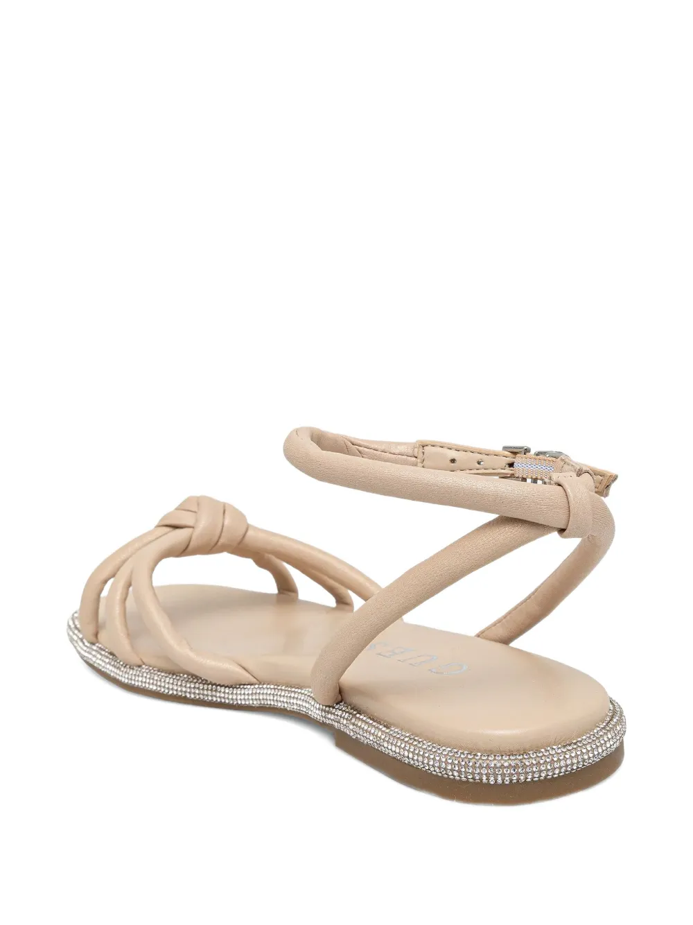 GUESS USA Platte leren sandalen Beige