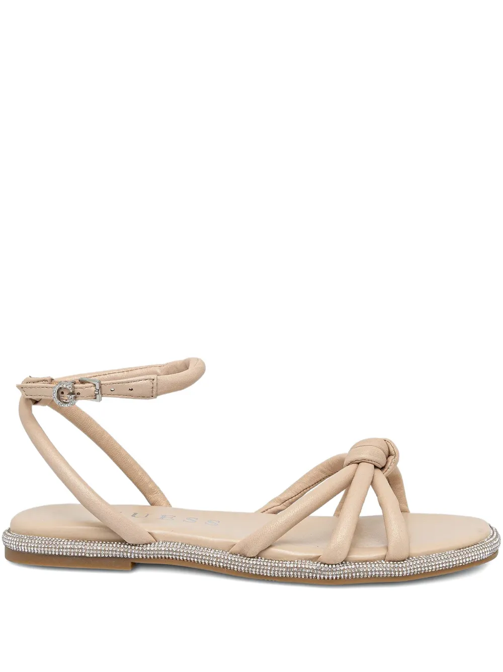 GUESS USA Platte leren sandalen Beige