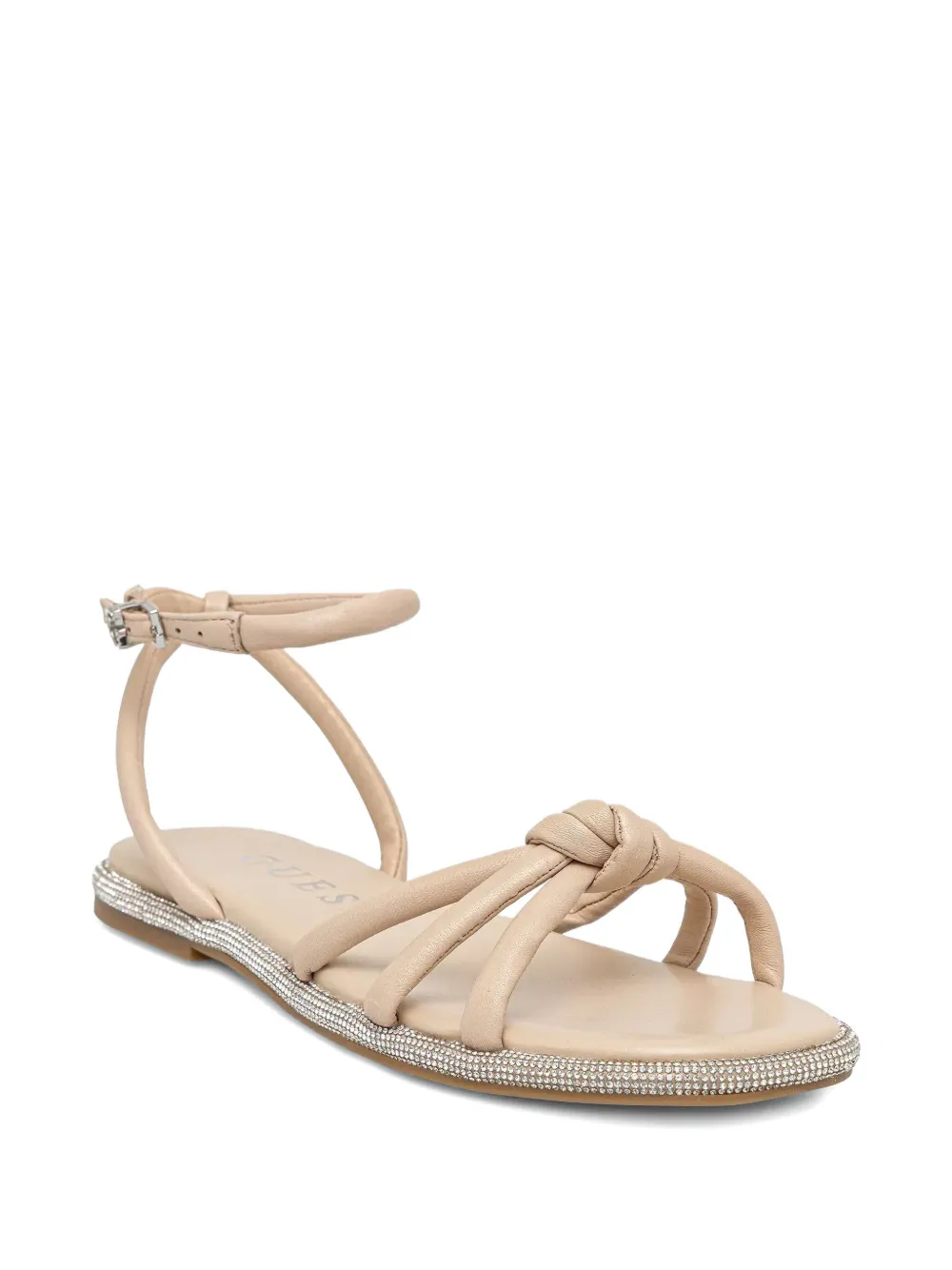 GUESS USA Platte leren sandalen Beige