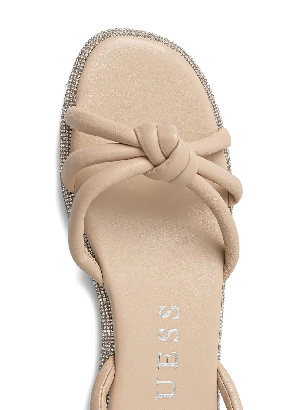 GUESS USA Platte leren sandalen Beige