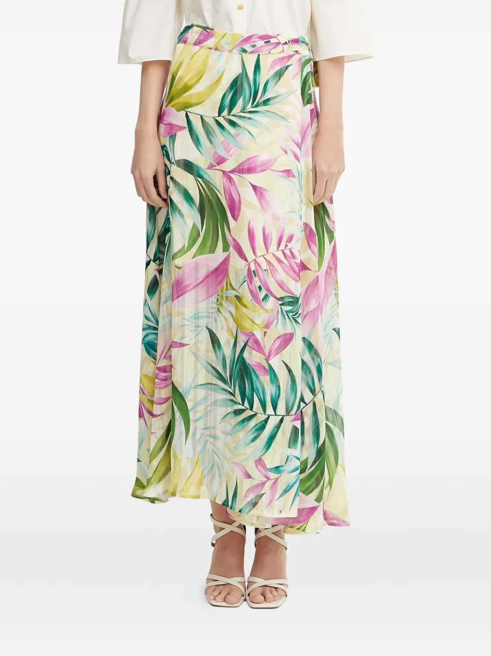 GUESS USA tropical-print wrap maxi skirt - ホワイト GUESS USA tropical-print wrap maxi skirt - ホワイト