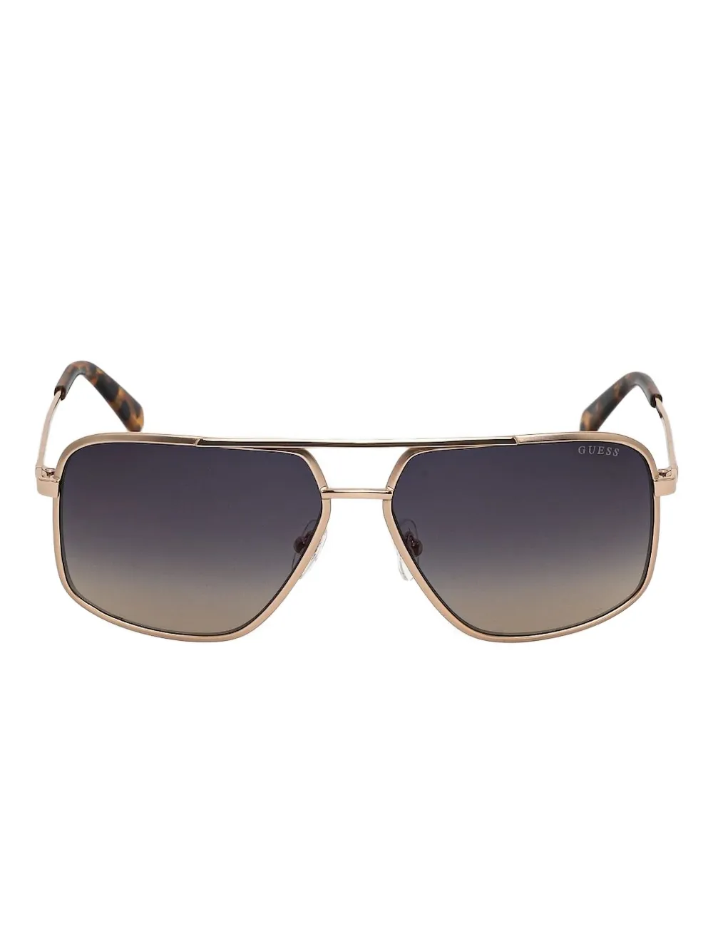 GUESS EYEWEAR Zonnebril met vierkant montuur en dubbele neusbrug Goud