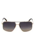 GUESS EYEWEAR square-lenses double-bridge sunglasses - Gold