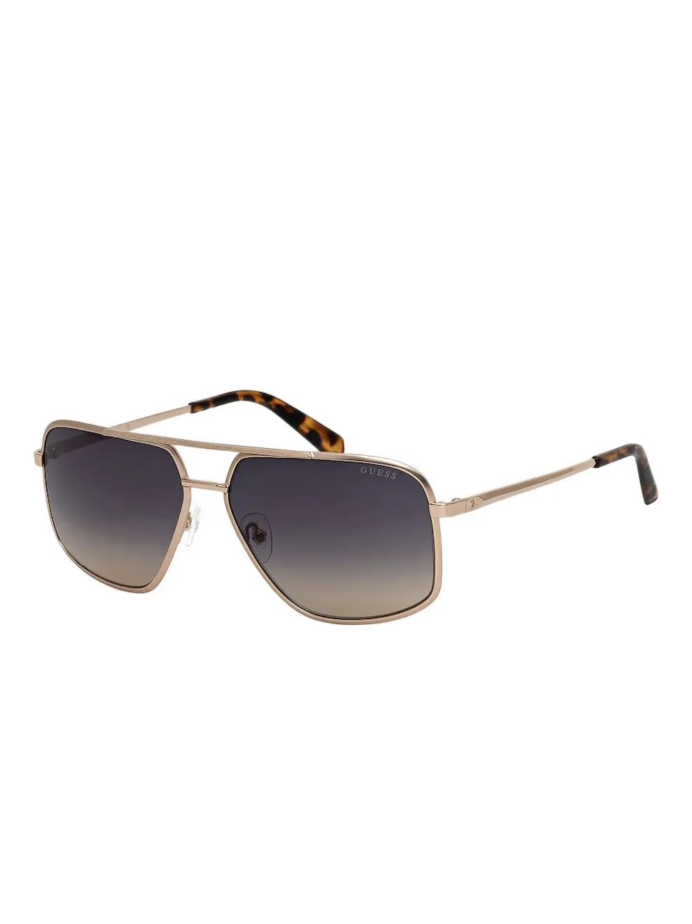 GUESS EYEWEAR Zonnebril met vierkant montuur en dubbele neusbrug Goud