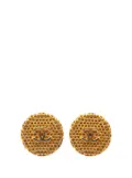 CHANEL Pre-Owned 1995 Gold Plated CC Honeycomb Clip on Earrings costume earrings