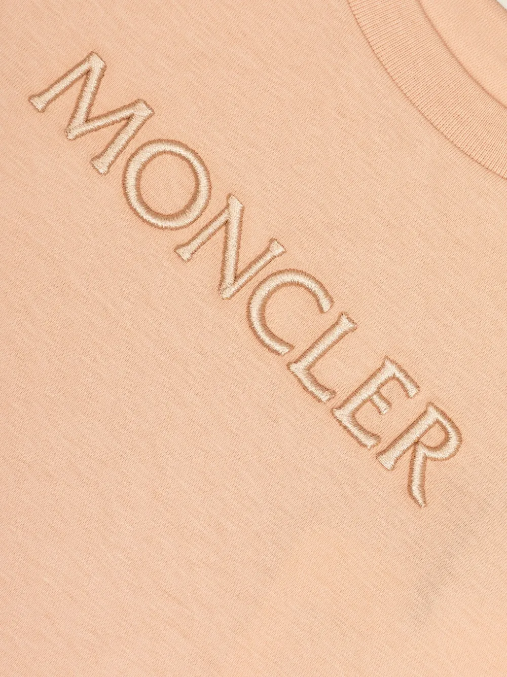 Moncler Enfant T-shirt met geborduurd logo Roze