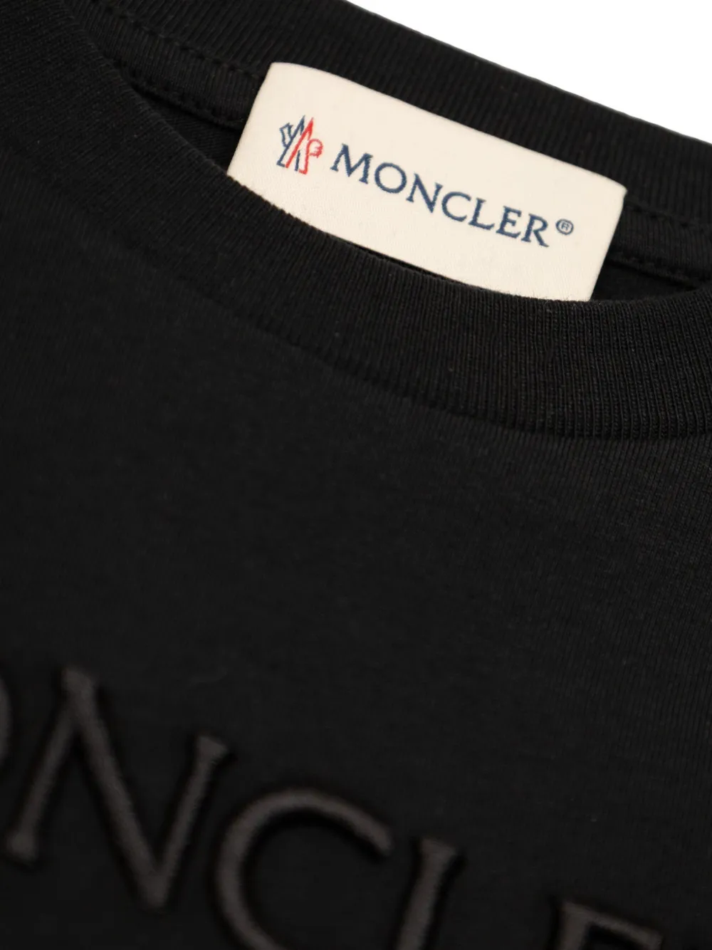 Moncler Enfant T-shirt met logo-reliëf Zwart