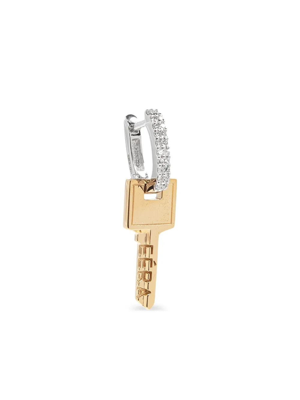 EÉRA 18K white and yellow gold Key Small diamond single earring - EÉRA 18K white and yellow gold Key Small diamond single earring -