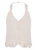 Cult Gaia embroidered button-front top - Neutrals