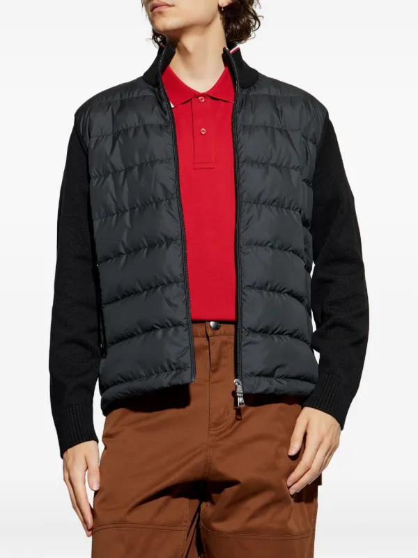 Moncler Panelled Cardigan | Black | FARFETCH