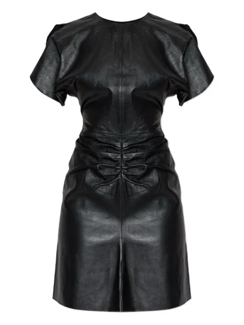Victoria Beckham ruched leather mini dress