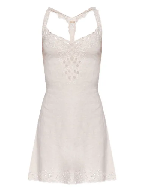 Cult Gaia embroidered lace-trim dress