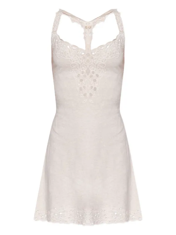Cult Gaia Embroidered lace-trim Dress | Neutrals | FARFETCH