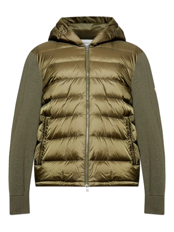 Moncler Panelled Cardigan | Green | FARFETCH