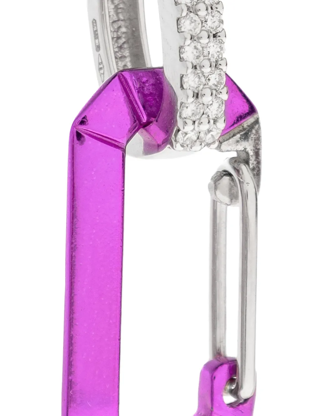 Eéra 18k White Gold Chiara Small Diamond Single Earrings - Pink 