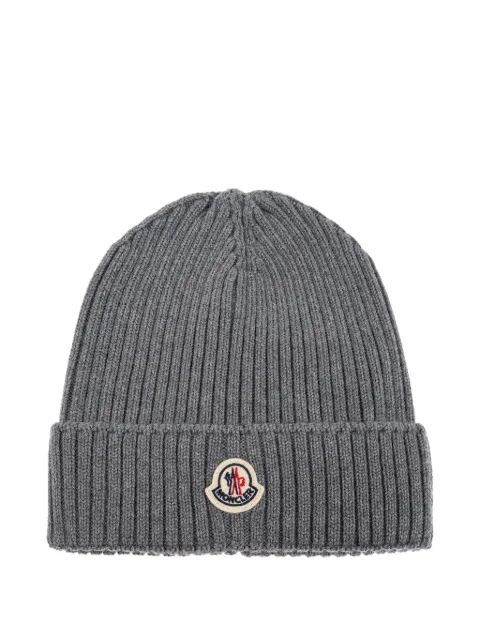 Moncler Enfant gorro con parche del logo