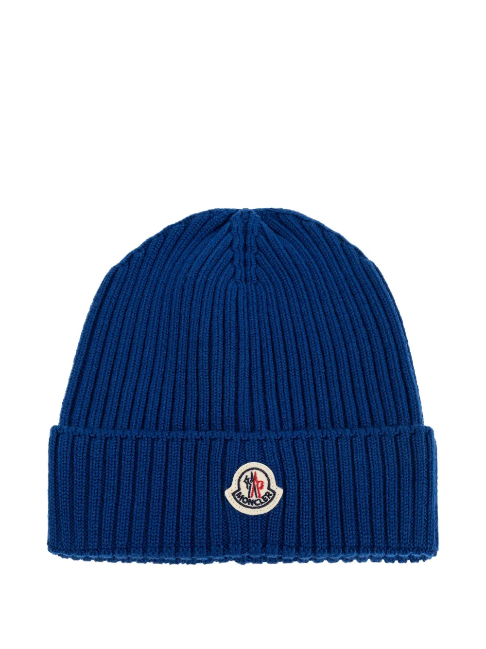 Moncler Enfant ribbed knit beanie Blauw