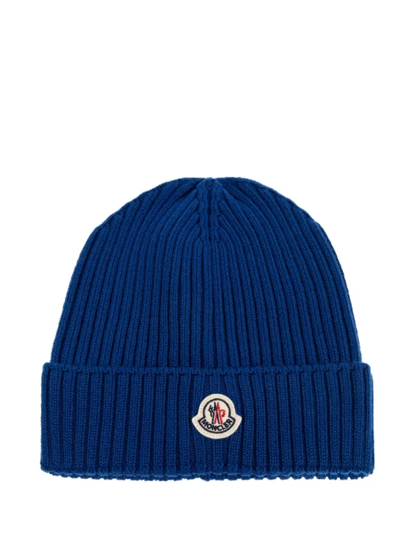 Moncler Enfant Gorro De Tricô Canelado | Azul | FARFETCH BR