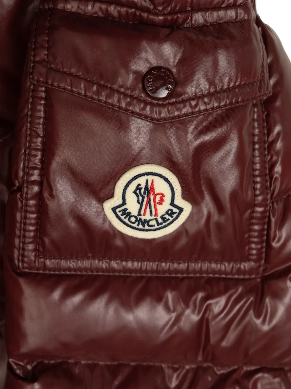 Moncler Enfant Gewatteerd jack met logopatch Rood