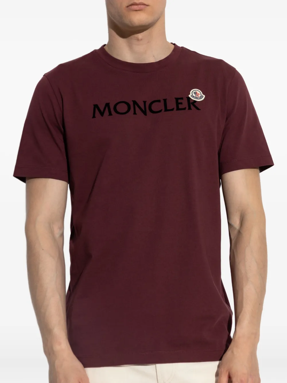 Moncler T-shirt met logoprint Rood