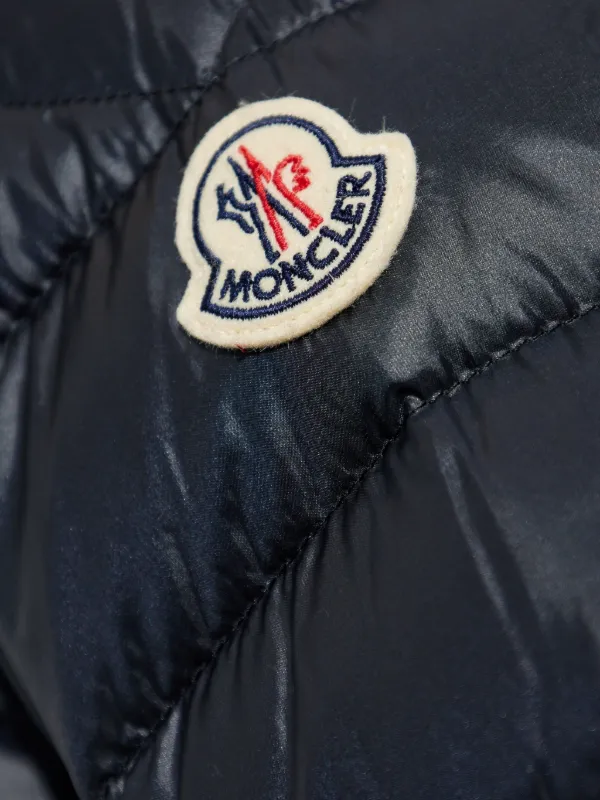 MONCLER パッチ ジップアップ パデッド ジャケット 大人気 Moncler ジップアップ パデッドジャケット | ブラック | FARFETCH JP