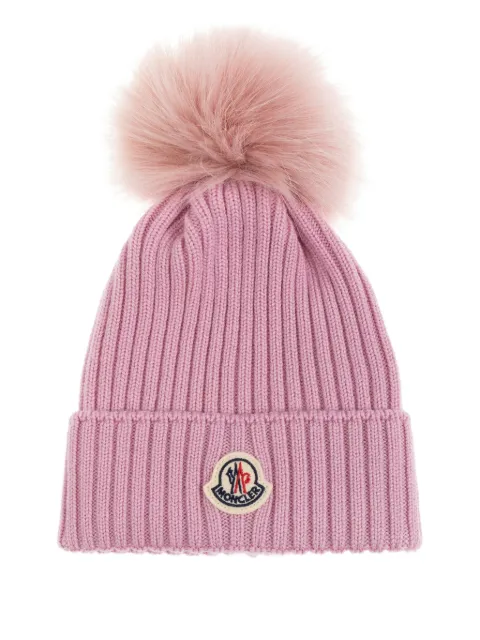 Moncler Enfant logo-patch beanie hat