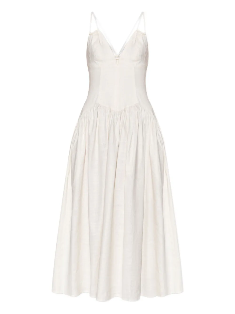 spaghetti-strap pleated dress