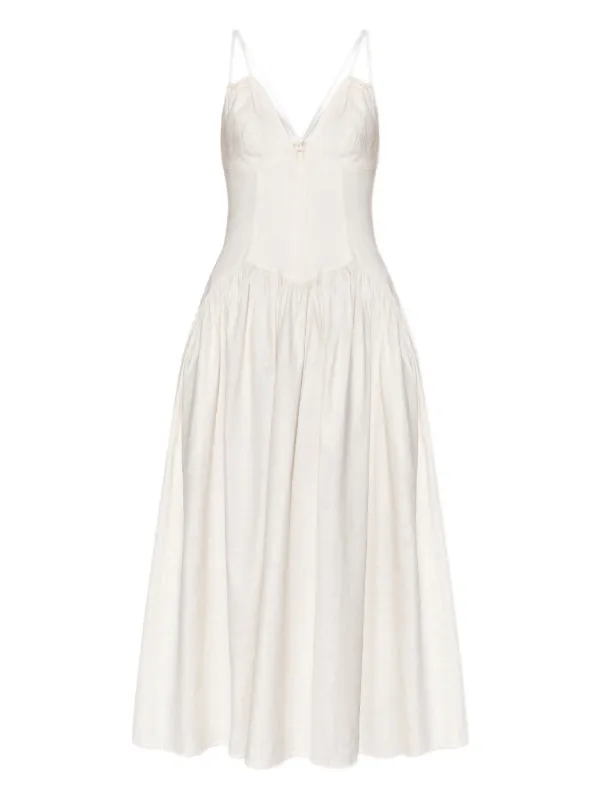 Cult Gaia Spaghetti-strap Pleated Dress - White